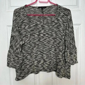 Candy  Couture Sweater Heathered Black & White Size Large
